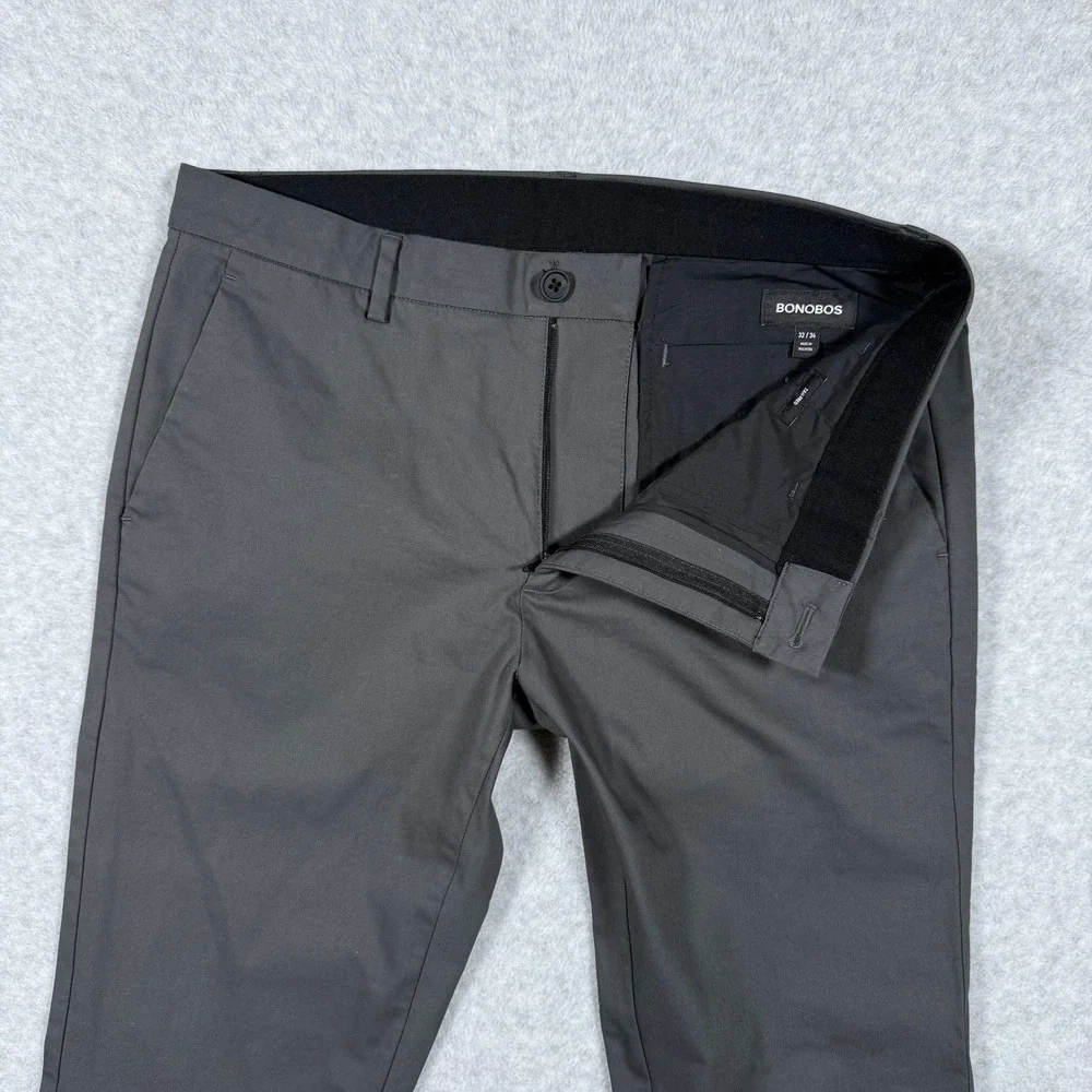 Bonobos Mens Tech Chino Slim Pant Charcoal Grey 32x34 (Fits 33x31) - Picture 6 of 16